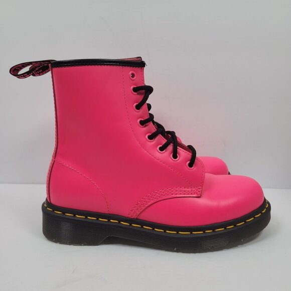 Dr. Martens Women's Pink Smooth 1460 Leather Lace Up Boots US Size 6 NWOT